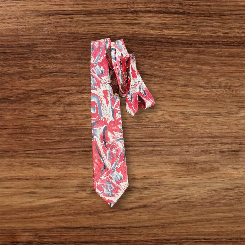 Emilio Pucci Vintage Abstract Tie 100% silk Handmade in the USA